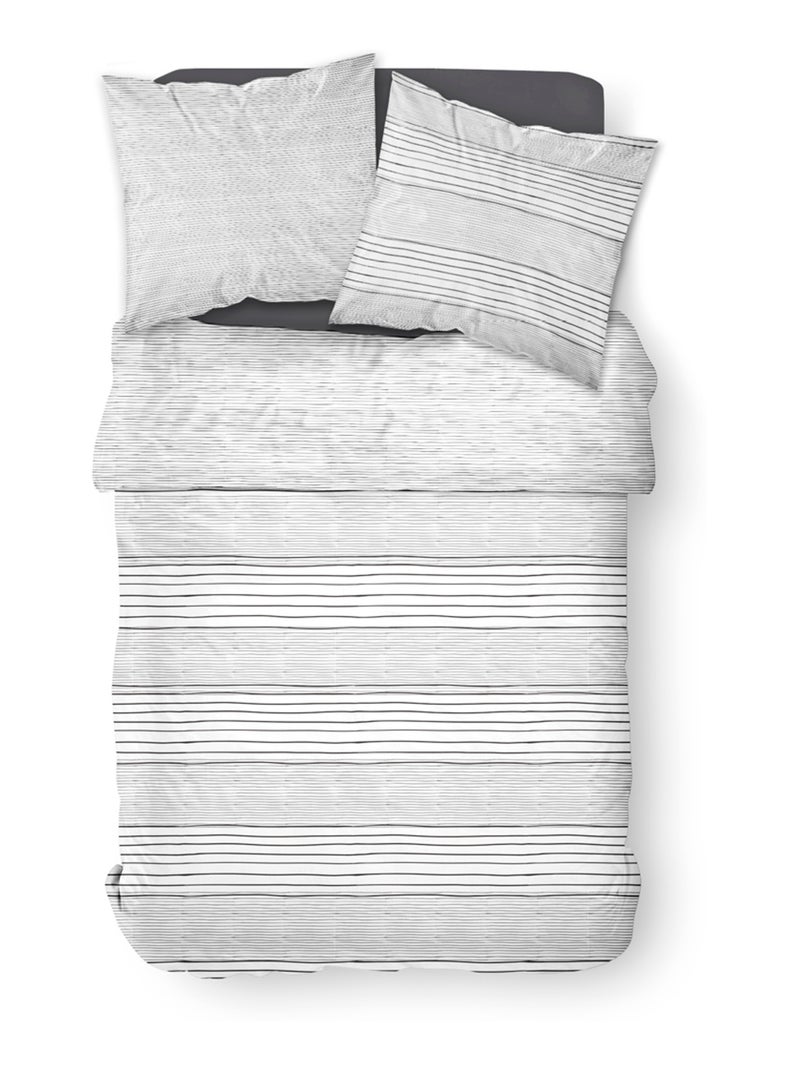 Parure de lit imprimé Uni coton SUNSHINE GEMMA Blanc - Kiabi