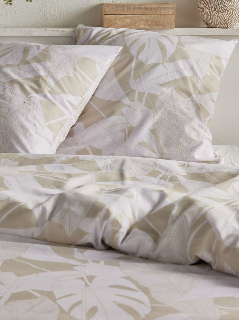 Parure de lit imprimée - 2 personnes beige - Kiabi