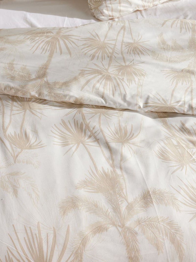 Parure de lit imprimée - 2 personnes Beige - Kiabi