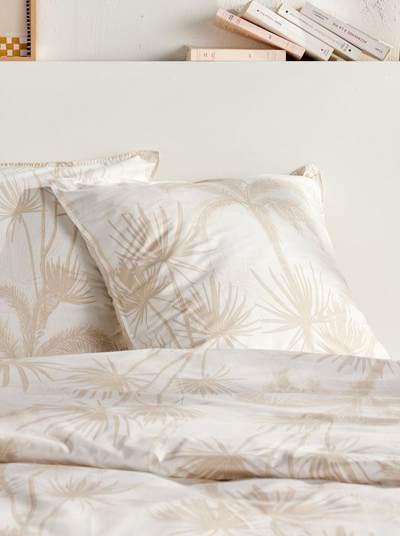 Parure de lit imprimée - 2 personnes Beige - Kiabi