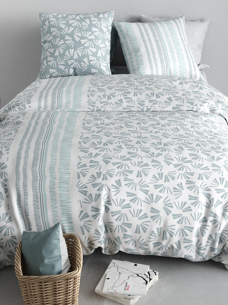 Parure de lit imprimée - 2 personnes Beige - Kiabi