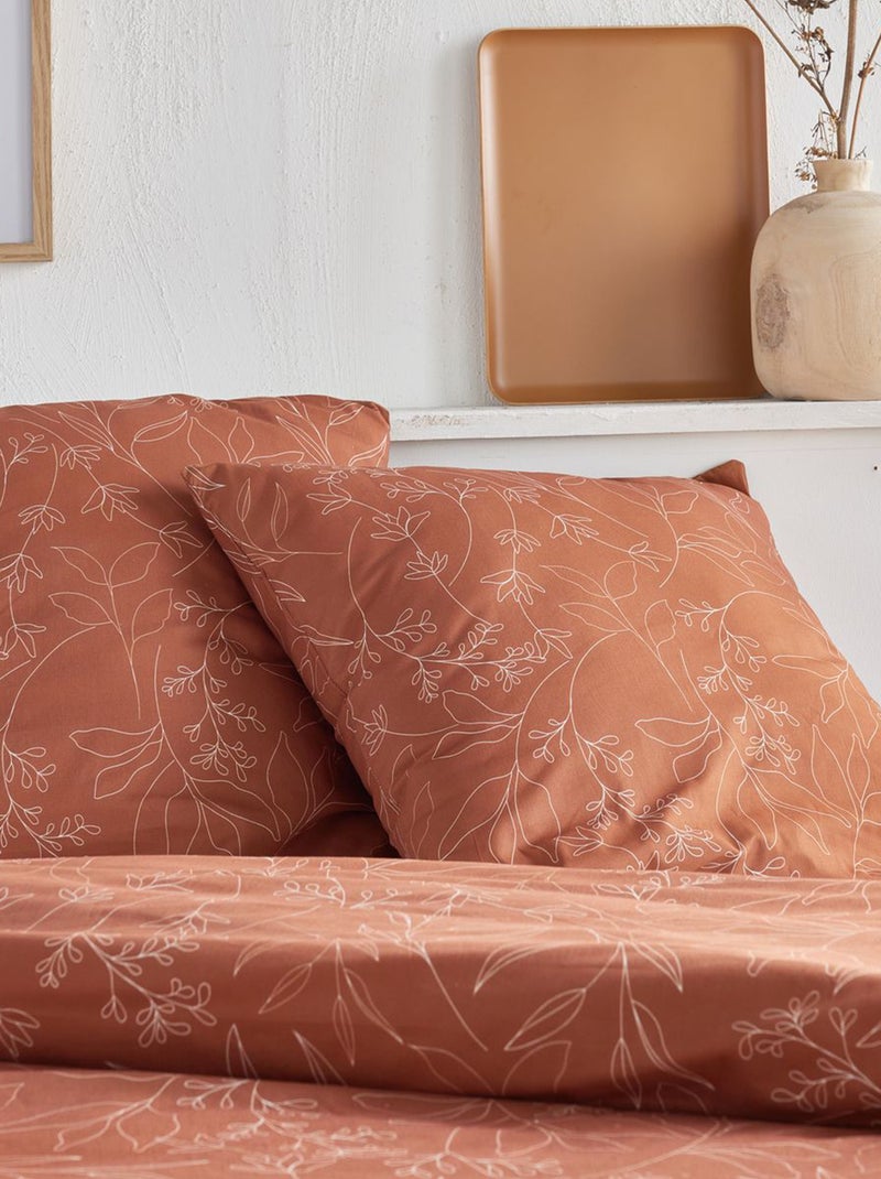 Parure de lit imprimée - 2 personnes marron - Kiabi