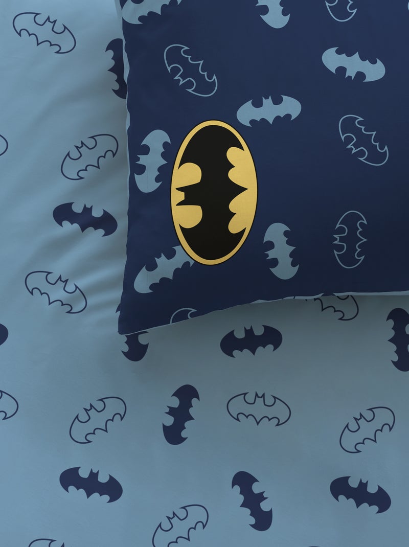 Parure de lit imprimée 100% coton, BATMAN ICONIC Bleu nuit - Kiabi