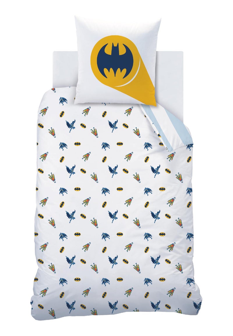 Parure de lit imprimée 100% coton, BATMAN TEAM Bleu - Kiabi