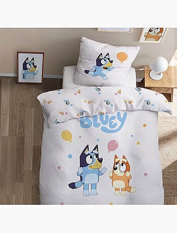 Parure de lit imprimée 100% coton, BLUEY PARTY