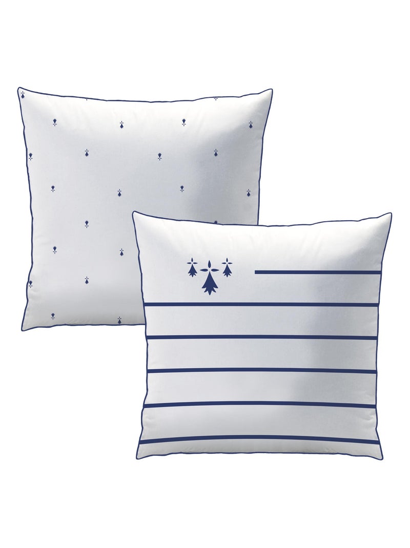 Parure de lit imprimée 100% coton, Bretagne BREIZH Blanc - Kiabi