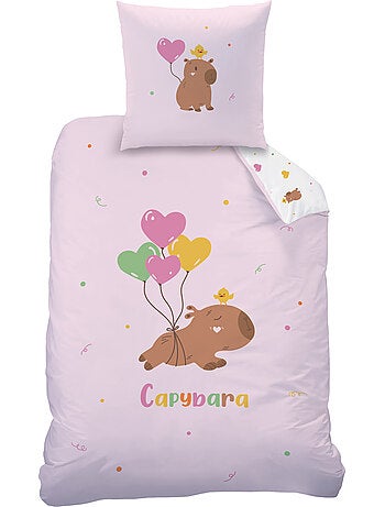 Parure de lit imprimée 100% coton, capybara