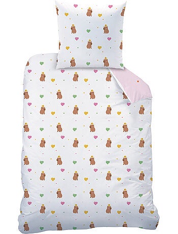Parure de lit imprimée 100% coton, capybara