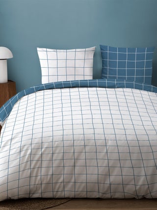 Parure de lit imprimée 100% coton, CHECKS