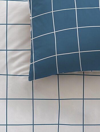 Parure de lit imprimée 100% coton, CHECKS
