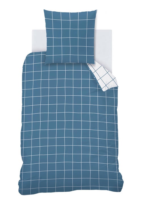 Parure de lit imprimée 100% coton, CHECKS - Kiabi