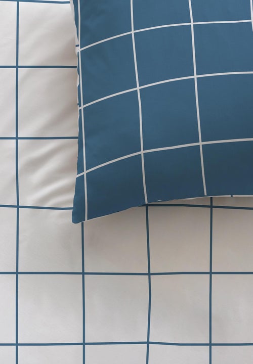 Parure de lit imprimée 100% coton, CHECKS - Kiabi
