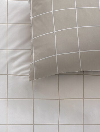 Parure de lit imprimée 100% coton, CHECKS