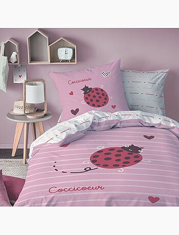 Parure de lit imprimée 100% coton, COCCI COEUR