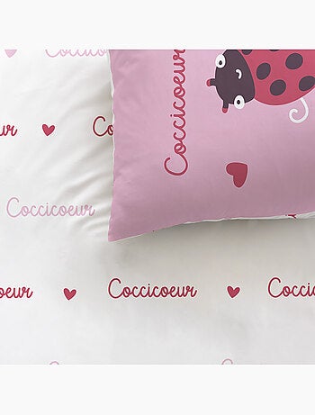 Parure de lit imprimée 100% coton, COCCI COEUR