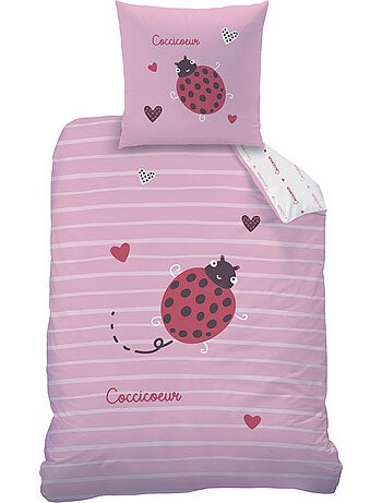 Parure de lit imprimée 100% coton, COCCI COEUR