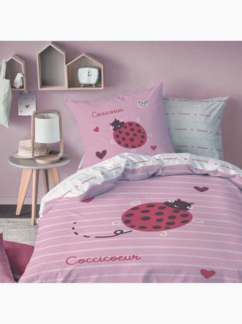 Parure de lit imprimée 100% coton, COCCI COEUR - Kiabi