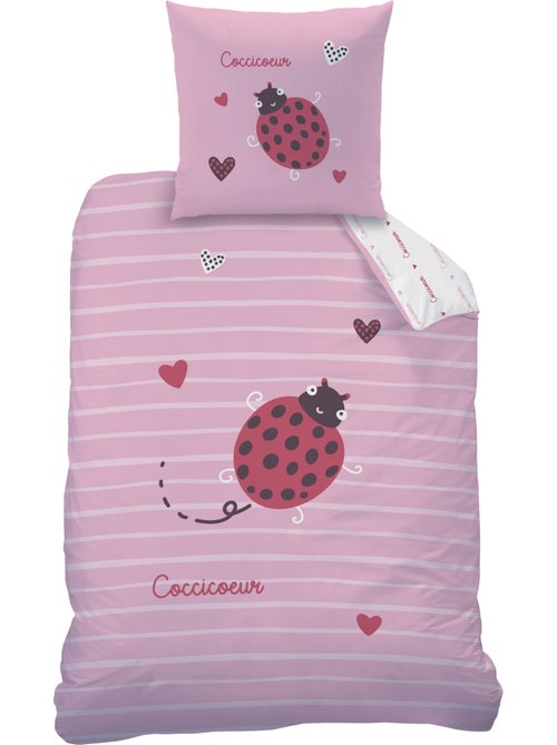 Parure de lit imprimée 100% coton, COCCI COEUR - Kiabi