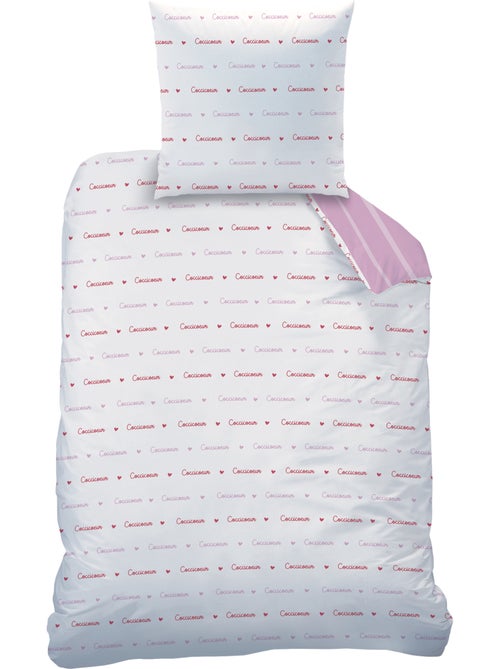 Parure de lit imprimée 100% coton, COCCI COEUR - Kiabi
