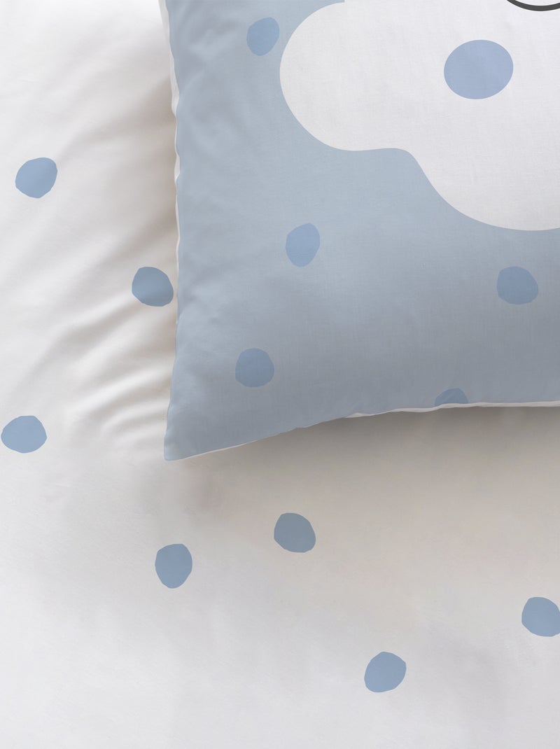 Parure de lit imprimée 100% coton, CUMULUS Bleu Blanc - Kiabi
