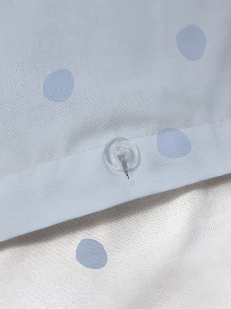 Parure de lit imprimée 100% coton, CUMULUS Bleu Blanc - Kiabi