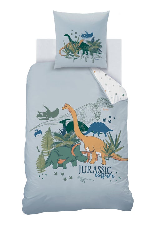 Parure de lit imprimée 100% coton, DINO JUNGLE - Kiabi