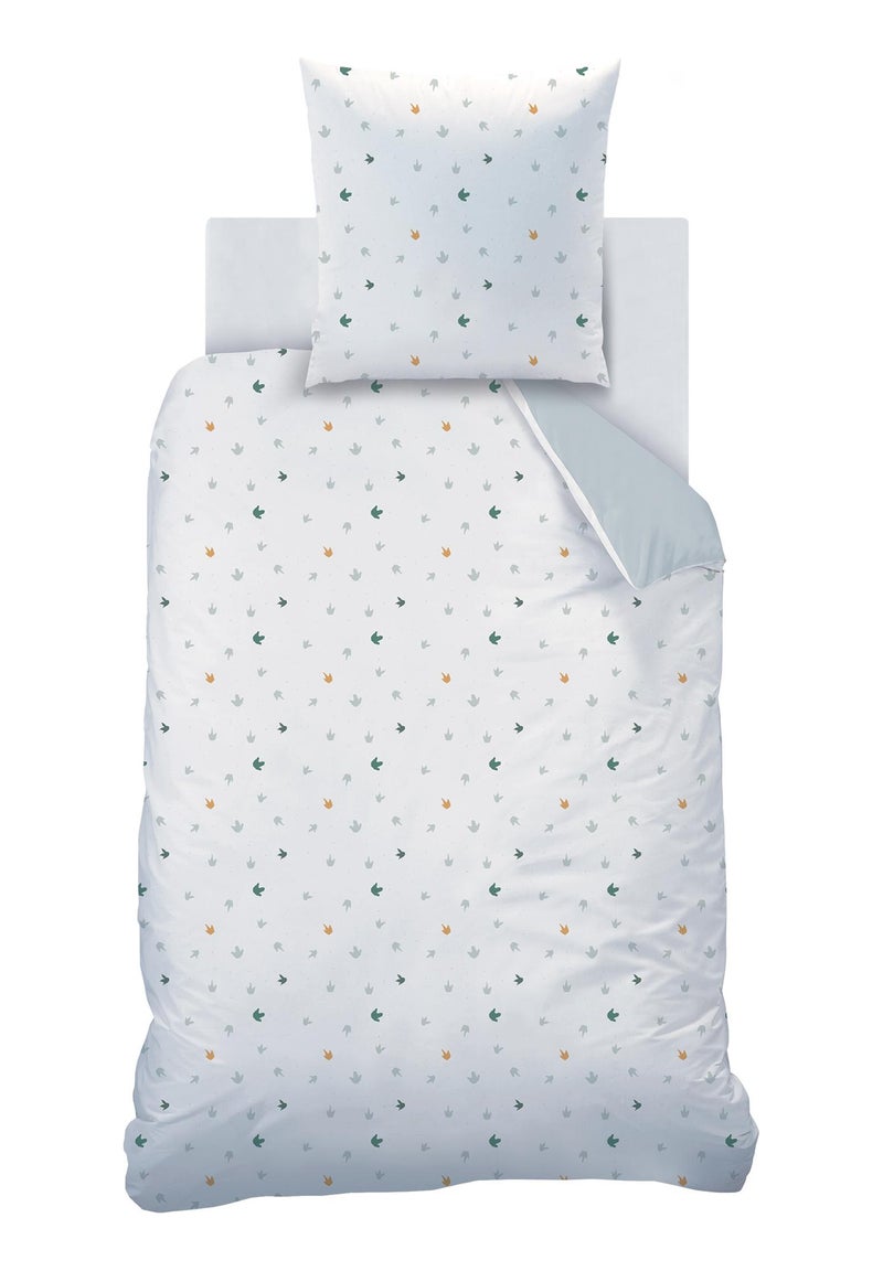 Parure de lit imprimée 100% coton, DINO JUNGLE Gris - Kiabi