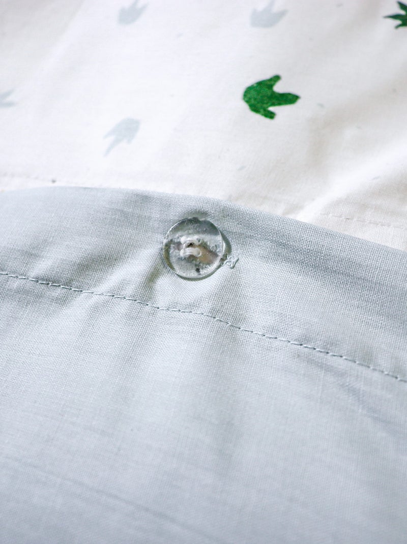 Parure de lit imprimée 100% coton, DINO JUNGLE Gris - Kiabi