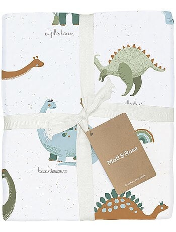 Parure de lit imprimée 100% coton, DINOS