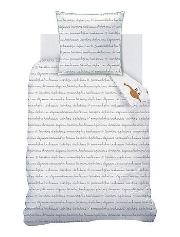 Parure de lit imprimée 100% coton, DINOS