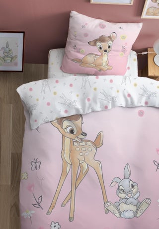 Parure de lit imprimée 100% coton, DISNEY HOME BAMBI FLOWERS