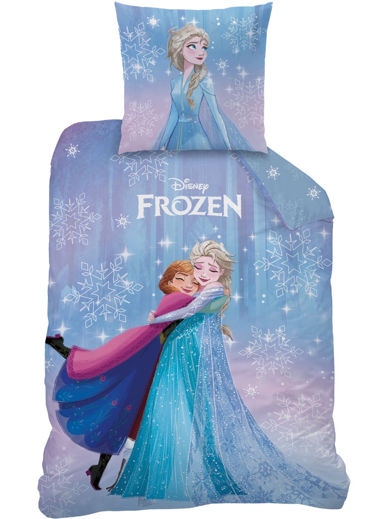 Parure de lit imprimée 100% Coton, DISNEY HOME FROZEN 2 FROZENIA Bleu - Kiabi