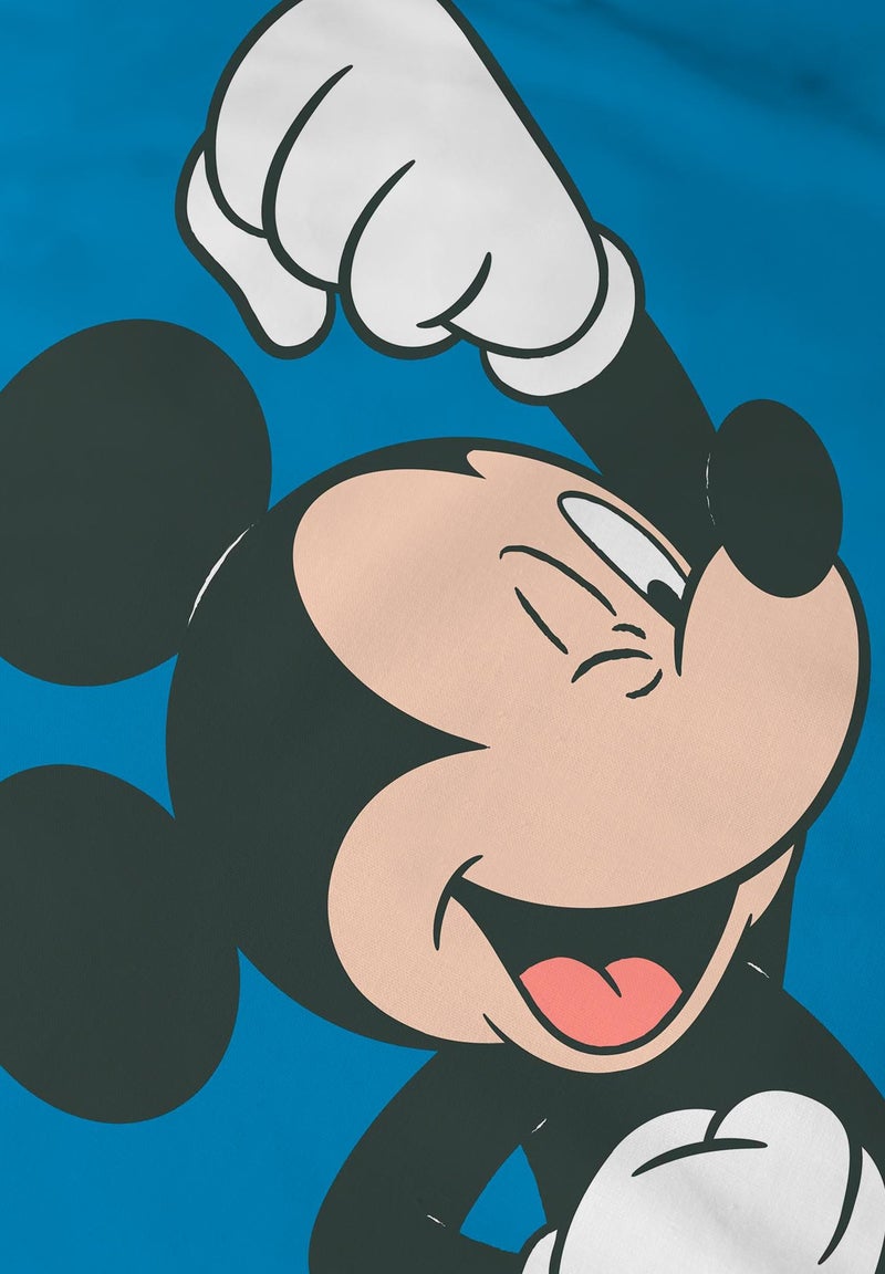 Parure de lit imprimée 100% coton, DISNEY HOME MICKEY GOOD DAYS Bleu - Kiabi