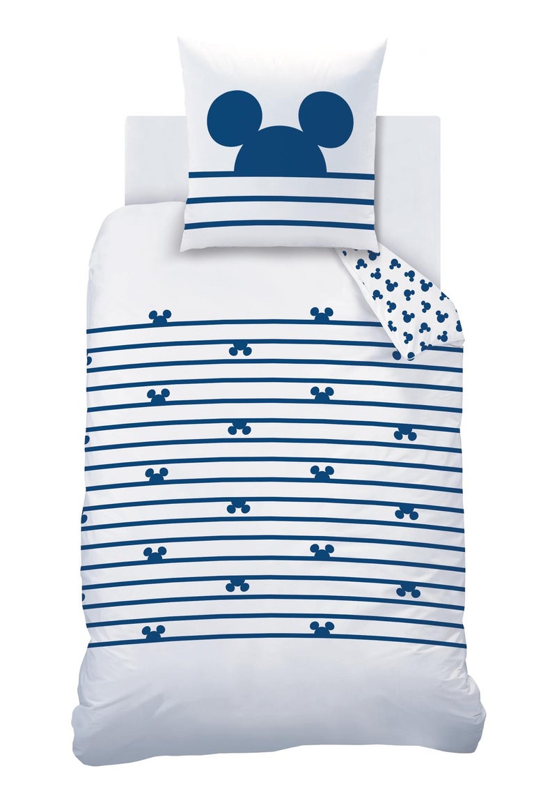 Parure de lit imprimée 100% coton, DISNEY HOME MICKEY SAIL Bleu - Kiabi
