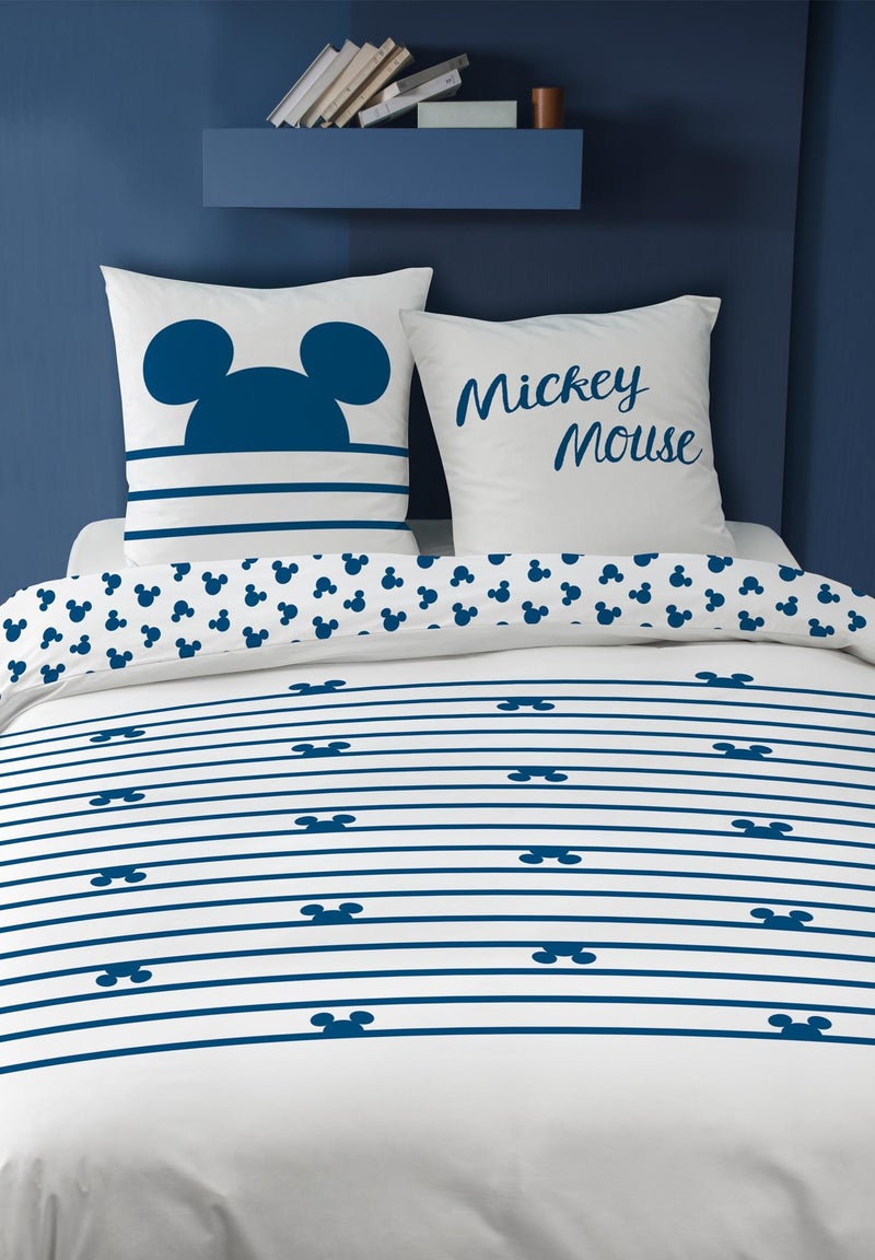 Parure de lit imprimée 100% coton, DISNEY HOME MICKEY SAIL Bleu - Kiabi