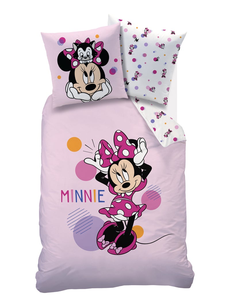 Parure de lit imprimée 100% Coton, DISNEY HOME MINNIE JOLIE Rose - Kiabi