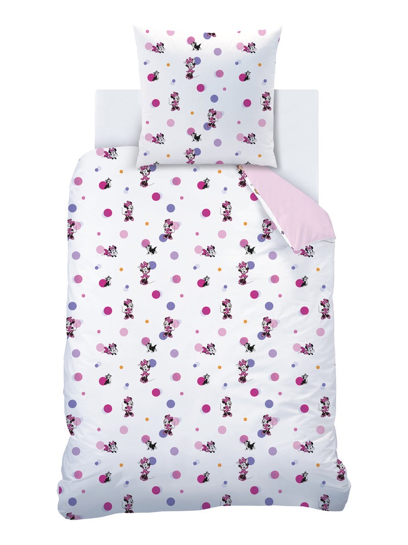 Parure de lit imprimée 100% Coton, DISNEY HOME MINNIE JOLIE Rose - Kiabi