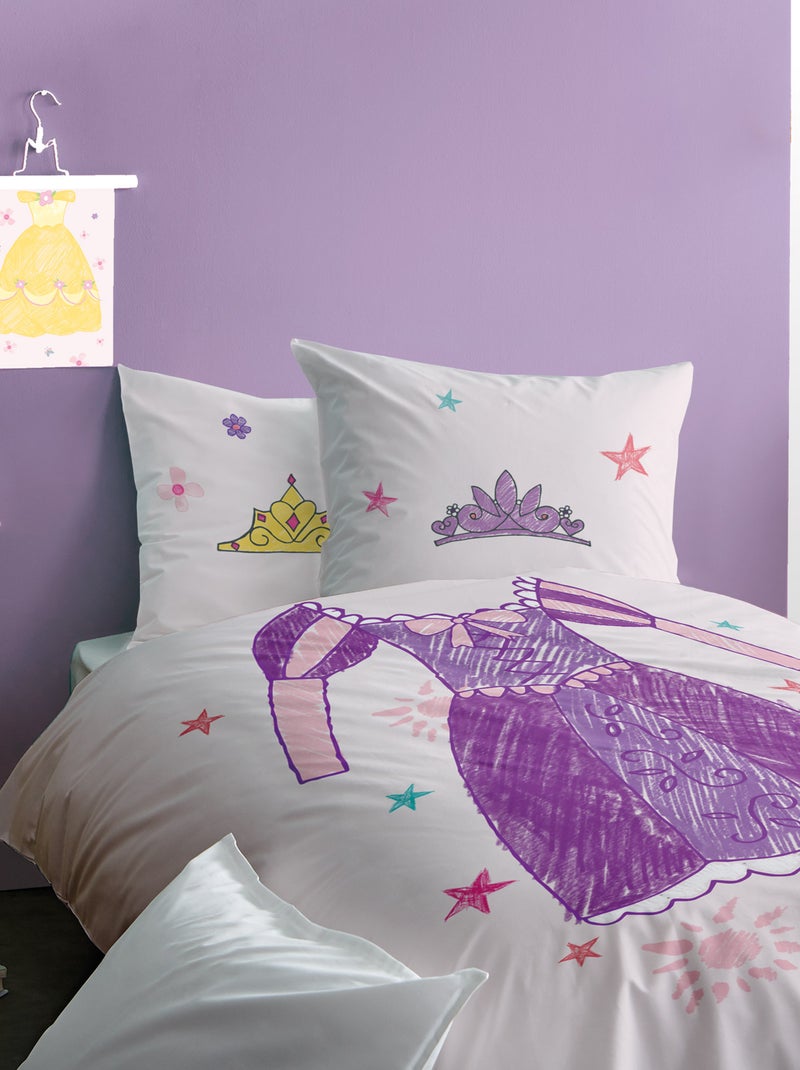 Parure de lit imprimée 100% coton, DISNEY HOME PRINCESSE DEGUISEMENT Rose - Kiabi