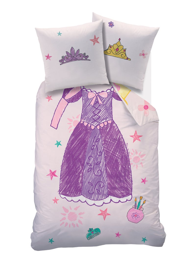 Parure de lit imprimée 100% coton, DISNEY HOME PRINCESSE DEGUISEMENT Rose - Kiabi