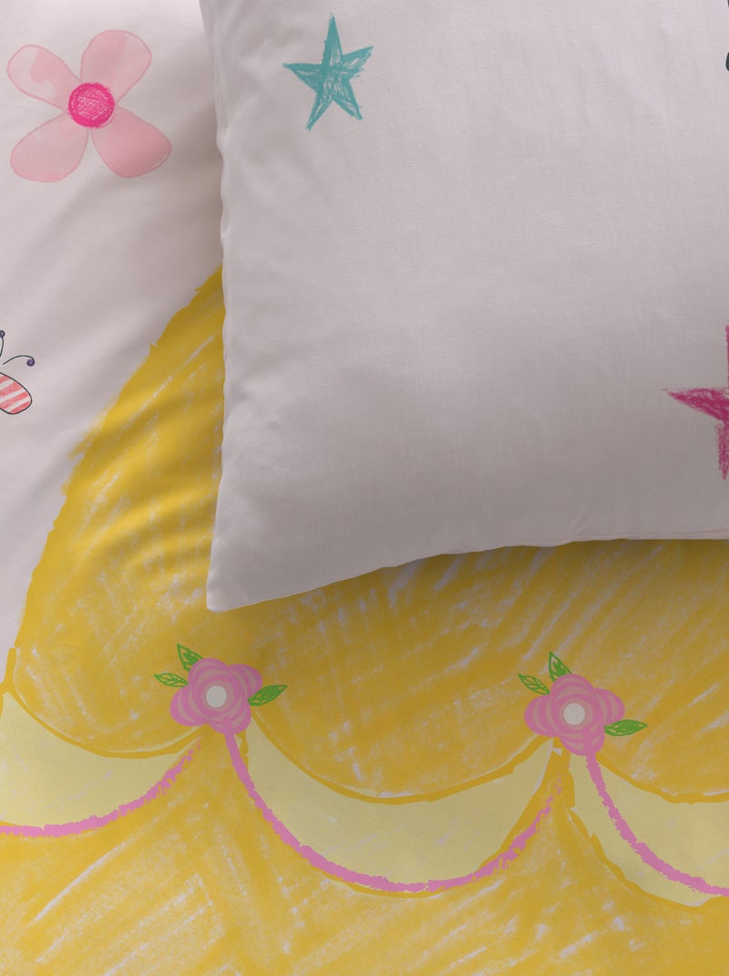 Parure de lit imprimée 100% coton, DISNEY HOME PRINCESSE DEGUISEMENT Rose - Kiabi