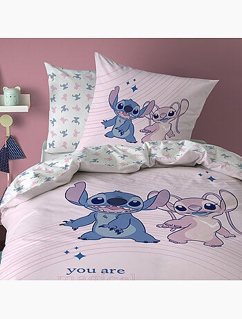 Parure de lit imprimée 100% coton, disney home stitch amour