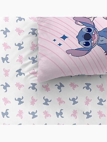 Parure de lit imprimée 100% coton, disney home stitch amour