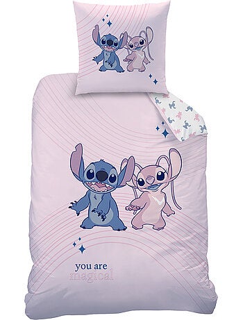 Parure de lit imprimée 100% coton, disney home stitch amour