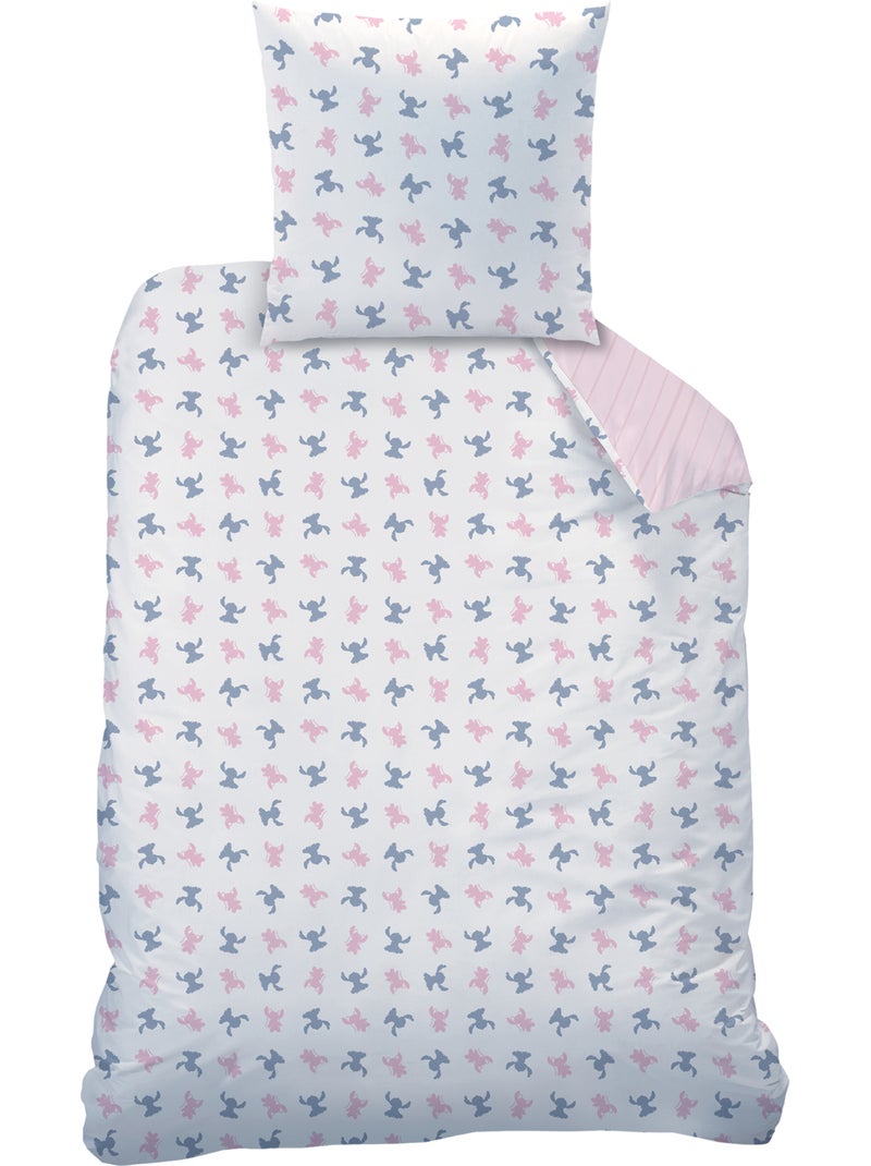 Parure de lit imprimée 100% coton, disney home stitch amour Rose - Kiabi