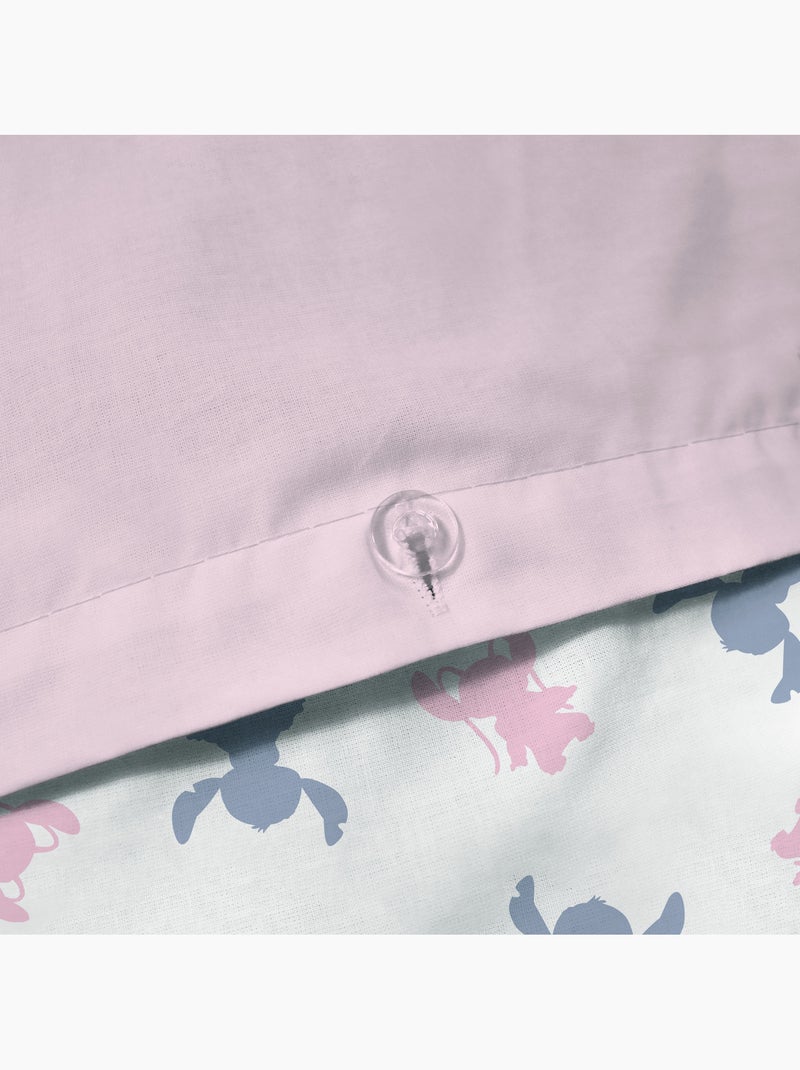 Parure de lit imprimée 100% coton, disney home stitch amour Rose - Kiabi