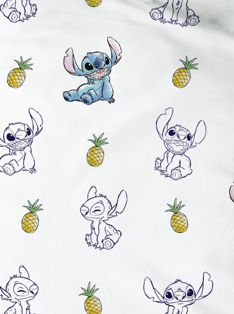 Parure de lit imprimée 100% coton, DISNEY HOME STITCH ANANAS Bleu Blanc - Kiabi