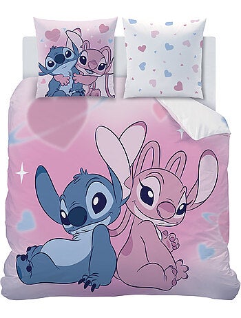 Parure de lit imprimée 100% Coton, DISNEY HOME STITCH BISOUS