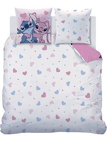 Parure de lit imprimée 100% Coton, DISNEY HOME STITCH BISOUS