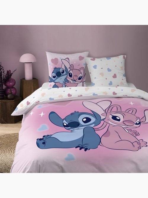 Parure de lit imprimée 100% Coton, DISNEY HOME STITCH BISOUS - Kiabi