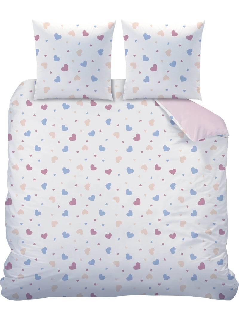Parure de lit imprimée 100% Coton, DISNEY HOME STITCH BISOUS Rose - Kiabi
